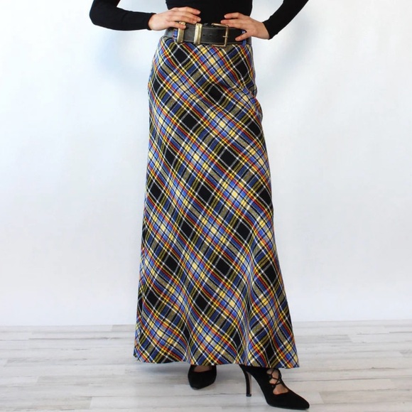 Vintage Tweed Maxi Wool Skirt - Picture 1 of 8